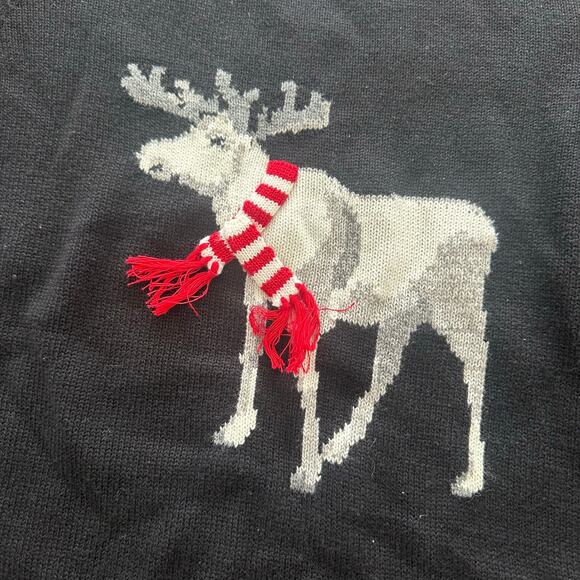 Coldwater Creek Moose Is Loose Sweater Christmas Holiday Petite M Classic Preppy - Picture 9 of 13